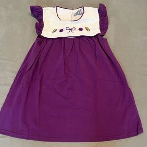 Adorable Purple and White football dress
